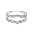 thumbnail image 1 of Round White Cubic Zirconia Curved Enhancer Guard Ring 14K White Gold Ring Size - 5, 1 of 3