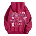 thumbnail image 4 of Y2K Hoodie Fall Pullover Hoodie with Eye Catching Alphabet Design Trendy Oversized Fit Drop Shoulder Design Sweaters for Women Red L, 4 of 6