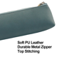 thumbnail image 3 of Bolsa de maquillaje, lápiz, papelería, bolsa, estuche/piel sintética, pequeña bolsa para lápices, bolsa de papelería para estudiantes, bolsa con cremallera, color verde, 3 of 5