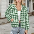 thumbnail image 3 of Jackets for Women Winter Coat Jackets Flannel Stand Collar Jacket(Aesthetic Leaf Green And White Ripple,Size:S-4XL), 3 of 7