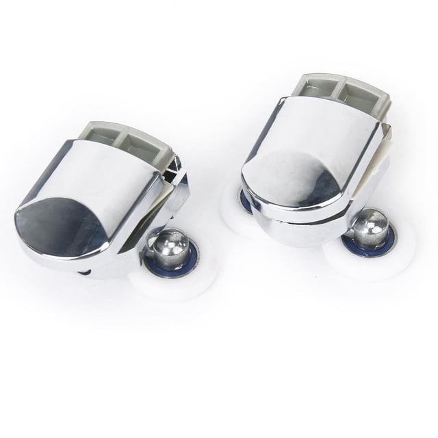 Rongfmy 1 Paire de Rouleaux de Porte de Douche Rouleaux Supérieurs Roues Jumelles 25mm pour Verre 12mm-14mm