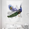 thumbnail image 1 of Peacock Tapestry, Male Peacock Feathers Springtime Wilderness Crowned Majestic Artsy Animal Pattern, Wall Hanging for Bedroom Living Room Dorm Decor, 60W X 80L Inches, Multicolor, by Ambesonne, 1 of 2