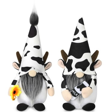 Ayieyill Cow Gnomes 10.2” Polyester Decorative Figurines,Set of 2