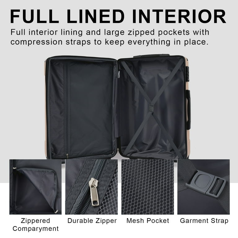 Euroco 24" Hardshell Checked Luggage, Expandable Suitcase photo 7