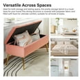 thumbnail image 3 of Tina's Home Velvet Storage Bench 45" Upholstered End of Bed Foot Stool Bedroom Entryway Pink, 3 of 9
