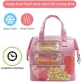 thumbnail image 5 of Mziart Insulated Lunch Bag for Women Men, Aesthetic Lunch Box Containers Cute Lunch Tote Reusable Thermal Bento Cooler Bag for Work Office Picnic Travel (Pink), 5 of 7
