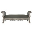 thumbnail image 2 of Faux Leather Bench with Claw Feet and Rolled Armrest Antique White, 2 of 5