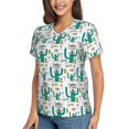 thumbnail image 2 of Wukai Hello Summer Classic V-Neck T-Shirt for Women: Comfortable, Stylish, and Versatile Wardrobe Essential-Large, 2 of 7