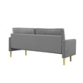 thumbnail image 3 of 65" Velvet Sofa Couch, Loveseat Sofa, Deep Seat Comfy Sofa Couches Leisure Reading Sofas Small Modern Sofa Couch for Living Room Bedroom Office Apartment, Grey, 3 of 6