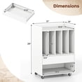 thumbnail image 3 of Costway Record Player Stand with Drawer & Record Holder,Lockable Wheels for Living Room White, 3 of 10