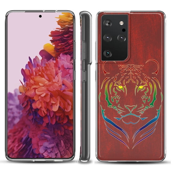 Slim-Fit Lightweight Protective Phone Case compatible with Samsung Galaxy S21 ULTRA 5G, by OneToughShield ® - Night Tiger