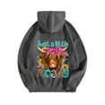 thumbnail image 5 of Arlun Cute Highland Cow Hoodies Sweatshirt for Women Funny Letter Printed Drawstring Pullovers Long Sleeve Loose Fit Casual Comfort Graphic Print Hooded Tops with Pockets 1-Dark Gray L, 5 of 7