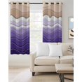 thumbnail image 2 of Purple Ombre Stripe Blackout Curtains, Light Blocking Print Window Curtains, Abstract Summer Beach Coastal Thermal Insulated Window Drapes for Living Room Kitchen Cafe 2 Panels, 84"W x 63"L, 2 of 9