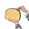 thumbnail image 6 of YFYANG 2 Piece Women's Portable Makeup Bags, Yellow Circle Line Pattern Clutch Travel Toilet Bags Cosmetic Organizer, 6 of 7