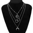 thumbnail image 1 of Collar de mariposa con colgante multicapa Vintage para mujer, gargantilla con dije de mariposa, luna y estrella, joyería Bohemia, regalo de Navidad Tan Jianjun unisex, 1 of 2