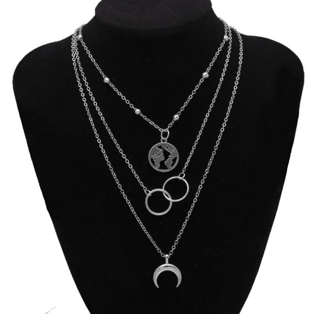 Collar de mariposa con colgante multicapa Vintage para mujer, gargantilla con dije de mariposa, luna y estrella, joyería Bohemia, regalo de Navidad Tan Jianjun unisex