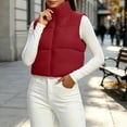 thumbnail image 6 of Lmnyox Women's Crop Puffer Vests Zip Up Stand Collar Quilted Sleeveless Coats Trendy Plain Warm Vests, 6 of 7