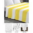 thumbnail image 6 of Yellow Striped Queen Size Flat Sheet, Wrinkleproof & Fadeproof Cooling Flat Bed Sheet Only, Modern Simple Monochrome Geometric White Breathable Soft Bedding Top Sheets 90 x 102 Inches, 6 of 8