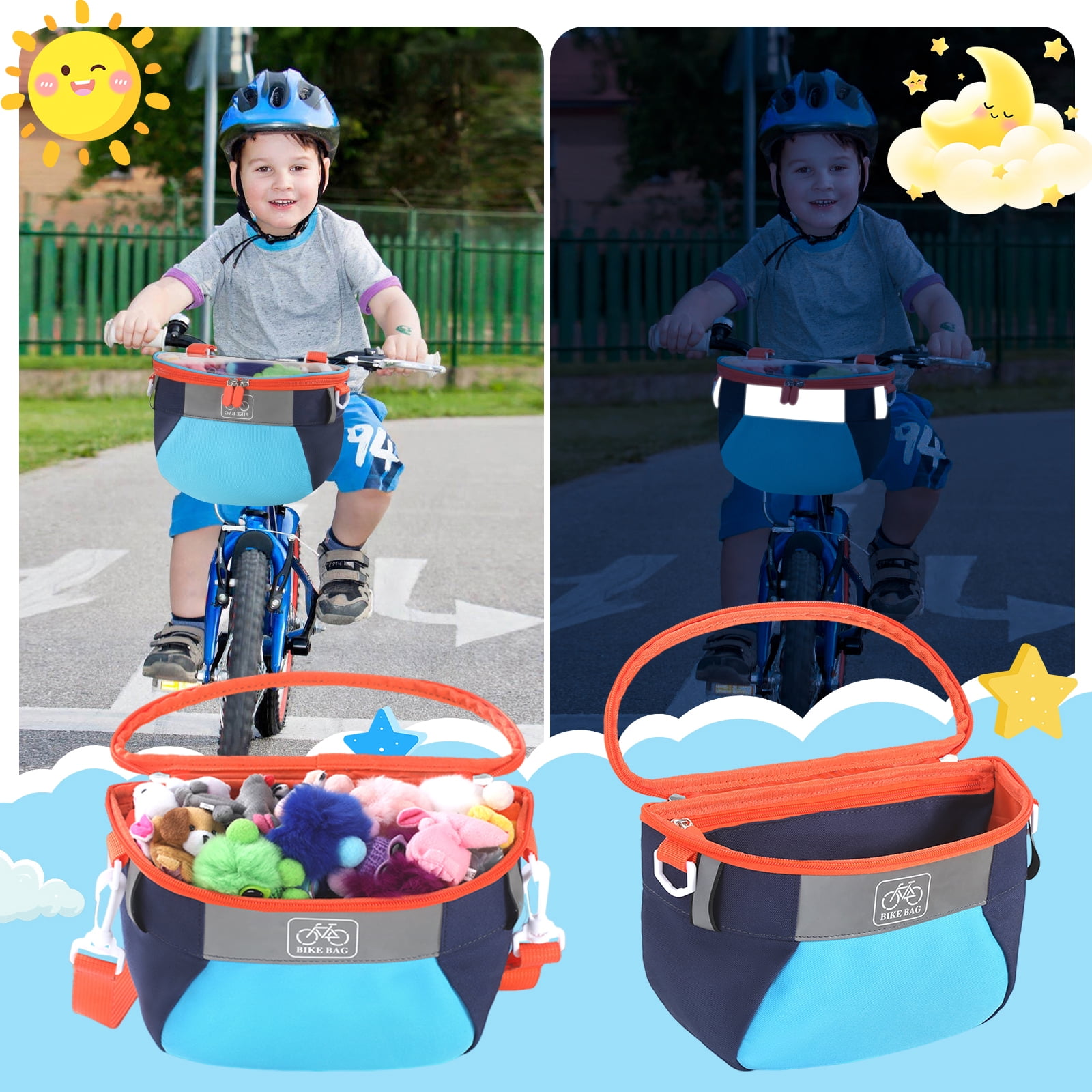 HUISZJ Bike Basket Cute Bike Accessory Front Frame Handlebar Bag (C)