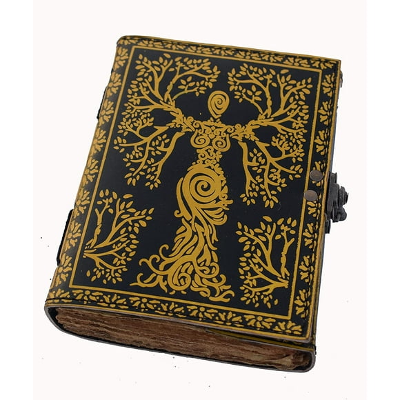 Blank Spell Book of Shadows Journal with Lock Clasp Prop Mother of Earth Journal Vintage Handmade Leather Diary