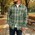 thumbnail image 2 of YODETEY Men's Classic Plaid Long Sleeve Button Down Flannel Shirt,Regular Fit Plaid Dress Shirts,Size S-2XL, 2 of 6
