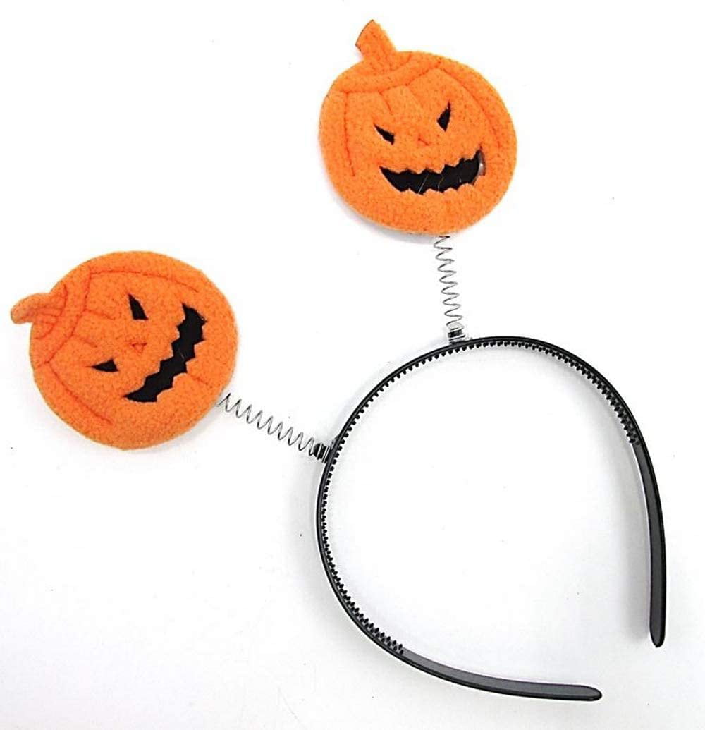 Pumpkin Design Halloween Head Boppers with Fur Headband For Kids /& Adults Gift