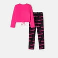 thumbnail image 7 of Barbie Girls Knot Hem Graphic Sweatshirts and Letter Print Leggings 2 pieces Outfit Set Sizes 6-12, 7 of 7