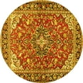 thumbnail image 1 of Ahgly Company Indoor Round Medallion Yellow Traditional Area Rugs, 3' Round, 1 of 4