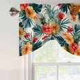 thumbnail image 4 of Tie Up Valance Curtain for Kitchen, Summer Colorful Tropical Plants Rod Pocket Short Curtains Adjustable Tie-Up Shade Valances, Blossom Floral Leaves Window Treatment for Bathroom Living Room Bedroom, 4 of 9