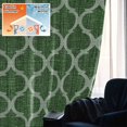 thumbnail image 5 of Dark Green Moroccan Blackout Curtains for Bedroom/Living Room, Pinch Pleated Black Out Curtains, Middle Century Quatrefoil Plaid Art Room Darkening Window Drapes with Hooks 2 Panels, 39"x70", 5 of 8