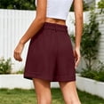 thumbnail image 6 of Cutuoiiu Plus Size Shorts for Women Solid Color Front Pleated Wide Leg Shorts Button Zip Fly Cuffed Hem Dressy Casual Shorts with Side Pockets for Summer Daily Office Wear, 6 of 7