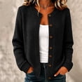 thumbnail image 2 of Dresfit Womens Cardigan Sweaters Crew Neck Knit Chunky Coats Sweater Button Down Long Sleeve Work Blouses Fall Winter Dressy Fleece Tops S, 2 of 9