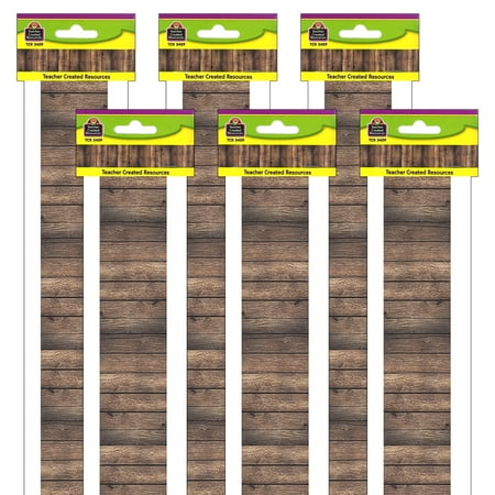 UPC: 0194629064014 | Teacher Created Resources Dark Wood Design Straight Border Trim  35 Feet Per Pack  6 Packs