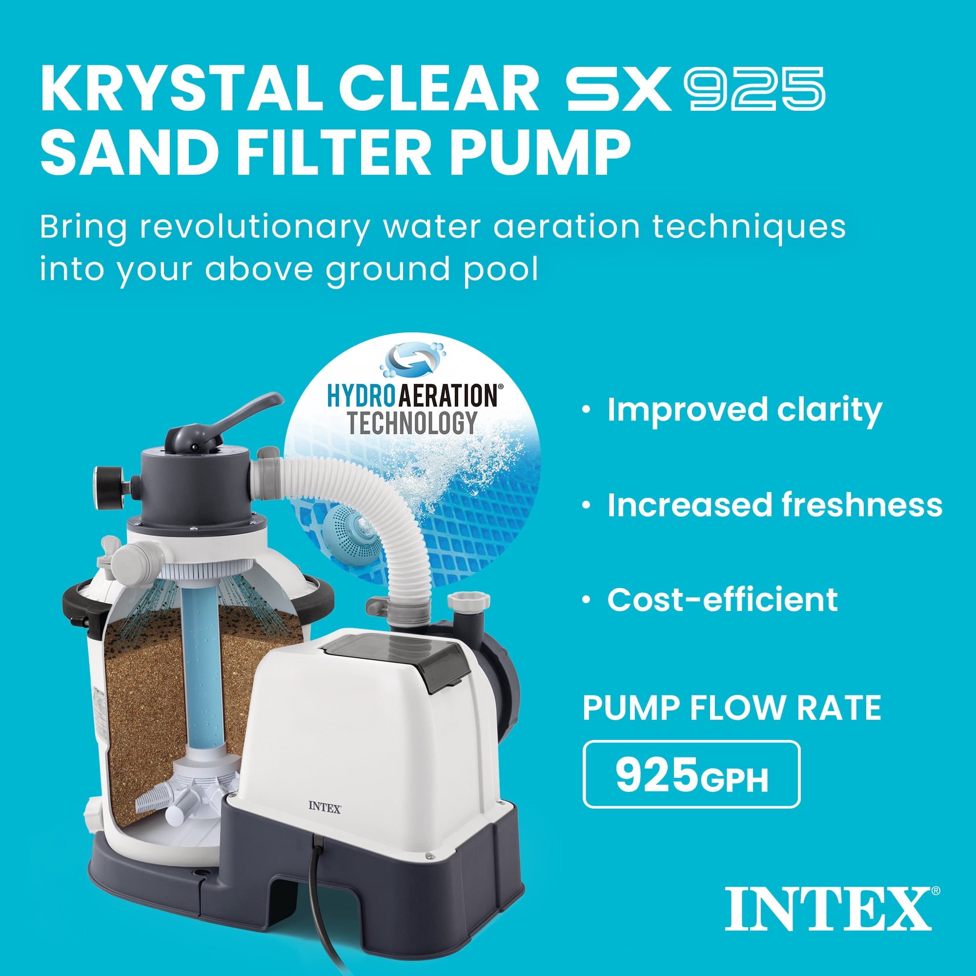 Intex 26641EG Krystal Clear Pool Sand Filter Pump for 4,400 Gallon Pools