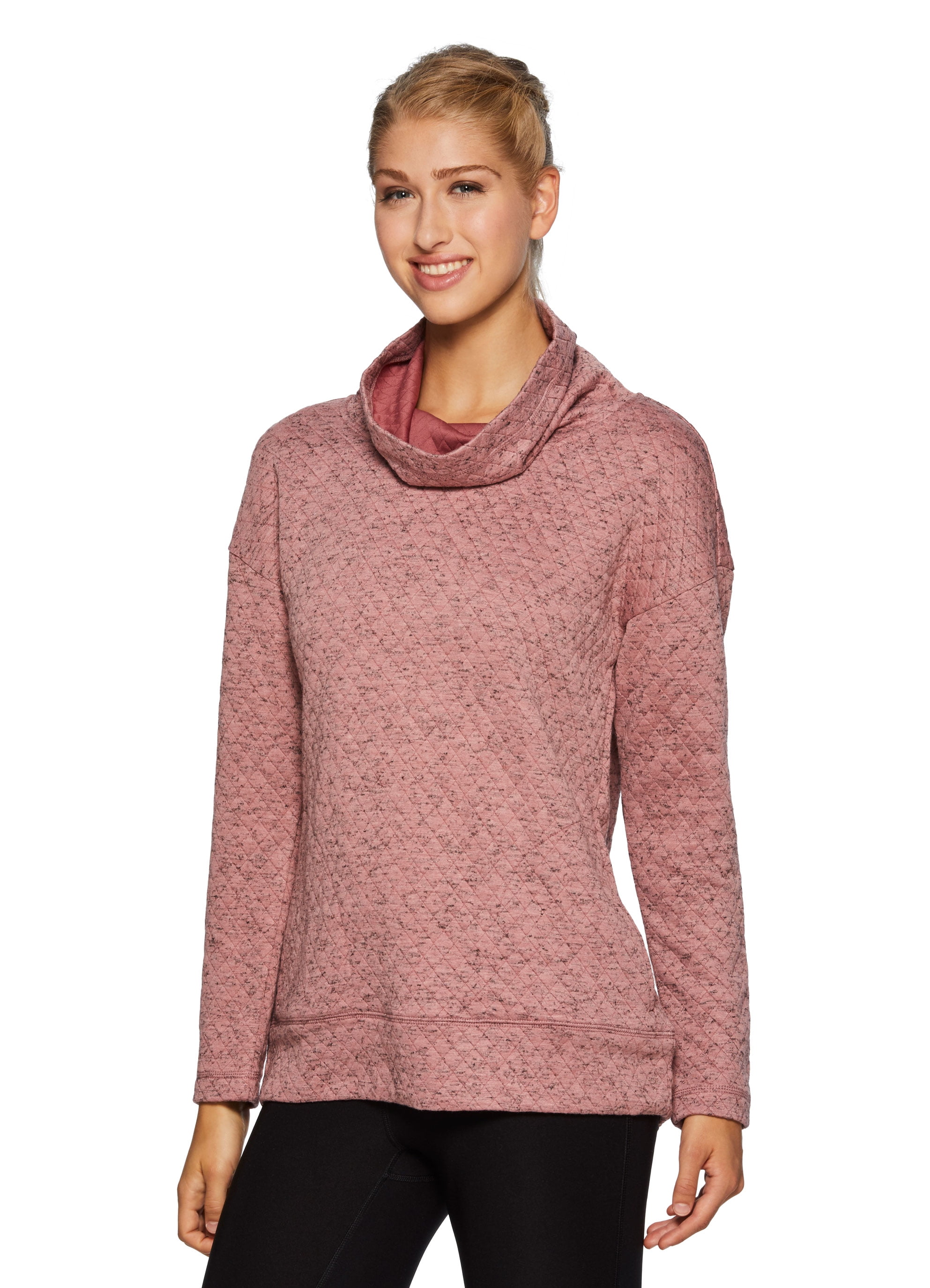 Quilted cowl neck pullover Clearance