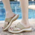 thumbnail image 2 of IUJSOY Womens Wedge Sandals Arch Support Platform Slippers Non-Slip Trendy Rhinestone Slip on Shoes, 2 of 9