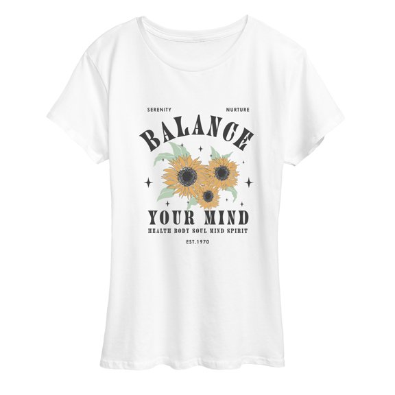 Instant Message - Flowers Balance Your Mind Short Sleeve Graphic T-Shirt