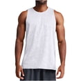 thumbnail image 2 of pstuiky Camisetas sin mangas para hombre, Camiseta deportiva de cuello redondo ajustada de color liso para hombre, moderna, para fitness y ocio Camisas de hombre l, 2 of 9