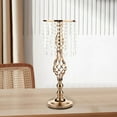 thumbnail image 2 of Crystals Candles Holder Table Wedding Flower Vase Candlesticks Gold 70cm, 2 of 8