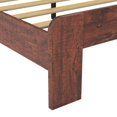 thumbnail image 5 of King Size Platform Bed Frame, Solid Wood Platform Bed with Headboard, Noise Free, No Spring Box Spring Needed, Easy Assembly, Vintage Brown, 5 of 7