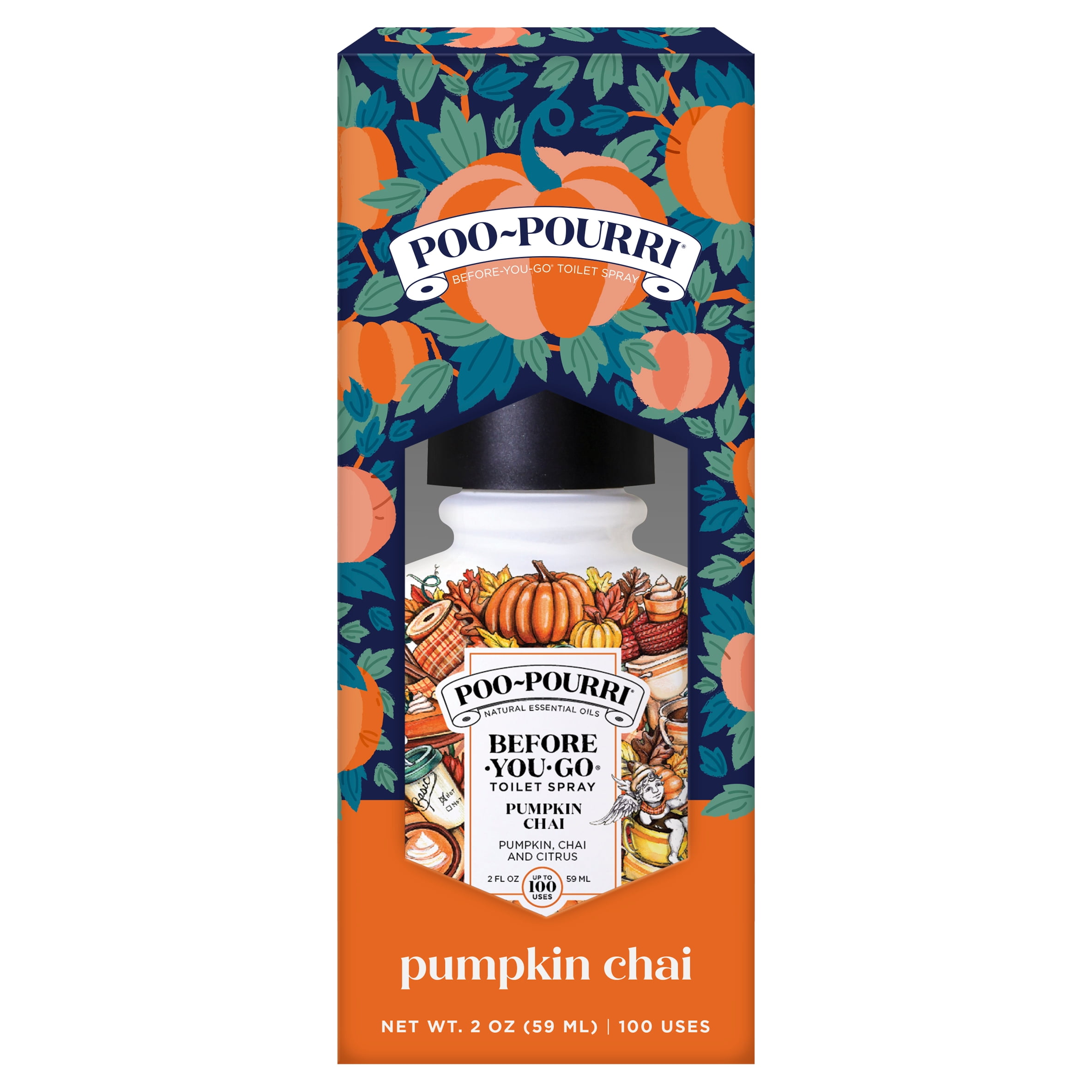 PooPourri BeforeYouGo Pumpkin Chai Toilet Spray, 2 oz