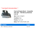 thumbnail image 2 of Front Left Engine Mount - Compatible with 1965 - 1968 Mercury Montclair 6.4L V8 1966 1967, 2 of 2