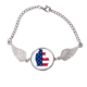 thumbnail image 1 of Michigan Estados Unidos usa mapa estrellas tripas bandera Pulsera pulsera pulsera alas de ángel pulsera, 1 of 3