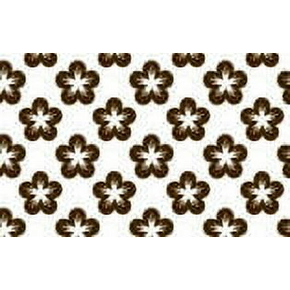 Dark Brown and White Flower Edible Cake & Cupcake Image Decoration Frosting Sheet