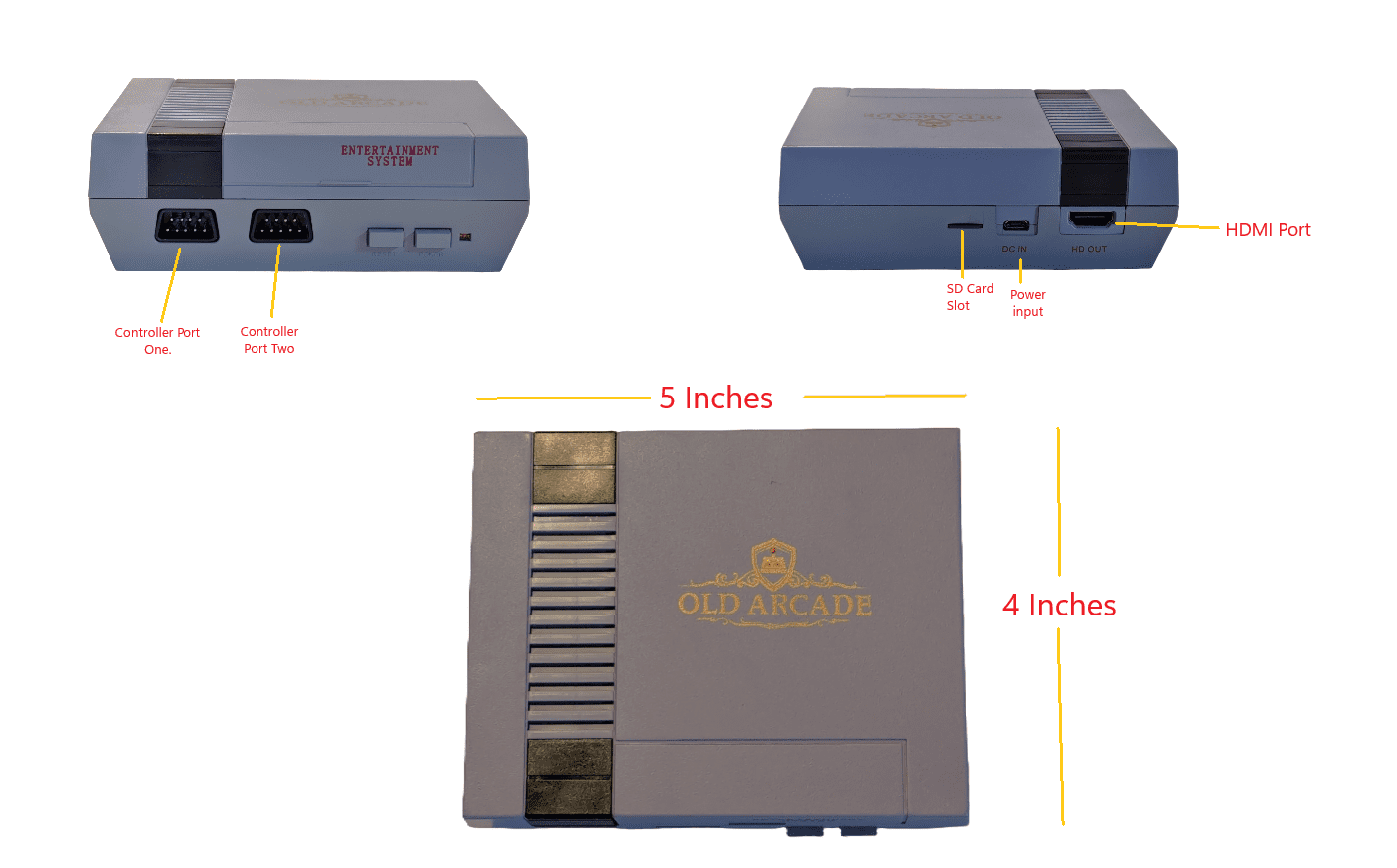 Retro Classic Game system HDMI Connection  two four button controllers