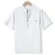 thumbnail image 4 of pstuiky Camisas de vestir de manga corta para hombre, Camisa estilo cárdigan informal de manga corta con cuello vuelto y botones de color liso para hombre camisetas de hombre xl, 4 of 7