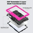 thumbnail image 2 of ELEHOLD Rugged Case for Samsung Galaxy Tab S10 FEplus / FE+ 2025 13.1 Inch Three-Layer Built-in Screen Protector 360° Rotating Kickstand Handstrap Shoulder Strap Shockproof Case,Rose, 2 of 7