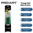 thumbnail image 2 of Protege Brush Set Gold Nylon Short Handle 6pc, 2 of 7