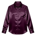 thumbnail image 5 of HomeDM Mens Satin Dress Shirts, Long Sleeve Button Down Shiny Shirts for Formal Casual Business Party Wedding, Purple, 5 of 6
