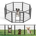 thumbnail image 5 of HealSmart Dog Playpen 24 Inch 8 Panels, Heavy Duty Metal Portable Pet Playpen Indoor Outdoor for Camping, Yard, RV, Garden Fence, Privacy Patio, Black, 5 of 7